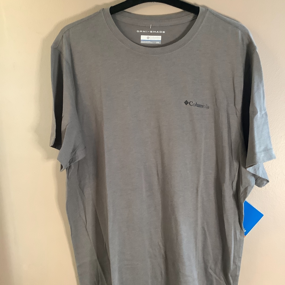 Columbia Men's Short Sleeve Gray Tee‎ Sz Large NWT